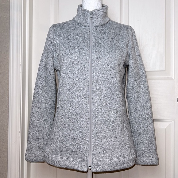 T by Talbots Gray Textured Terry Fleece Zip Up Jacket - Size P (Small) - Picture 4 of 12